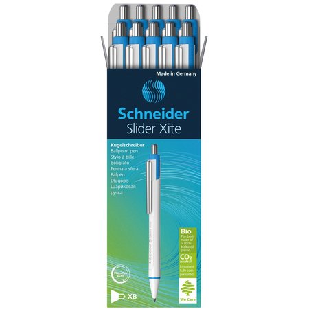 SCHNEIDER PEN Slider Xite Environmental Retractable Ballpoint Pen, Green, 10PK 133203